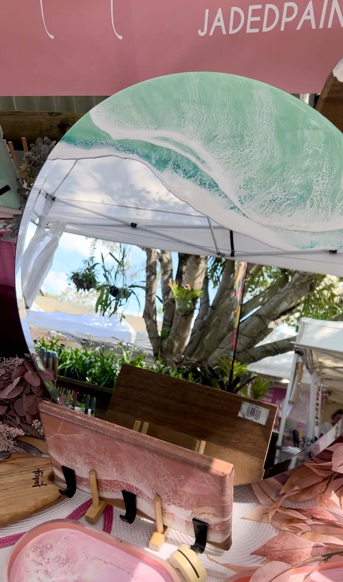 Charcuterie, Cheeseboard, Cheese, Platter, Gifting, Engraving, Personalised, Gift, Handmade, Resin, Ocean Art, Resin Waves, mirror, large-mirror- custom-mirror, resin-mirror, -selfie-mirror,
