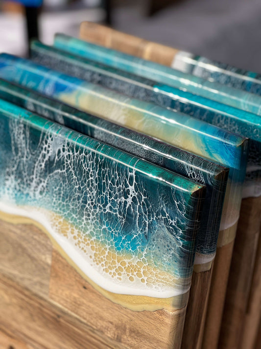 Charcuterie, Cheeseboard, Cheese, Platter, Gifting, Engraving, Personalised, Gift, Handmade, Resin, Ocean-Art, Resin-Waves, the-fifth-design, made-to-order - resin-cheeseboard, resin-gift, resin-art, resin-platter, resin-charcuterie, resin-serving-platter